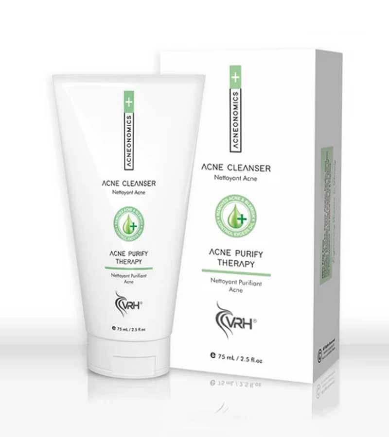 VRH Acneonomics Acne Face Cleanser helps maintain healthy skin hydration levels, prevents dryness and flaking.